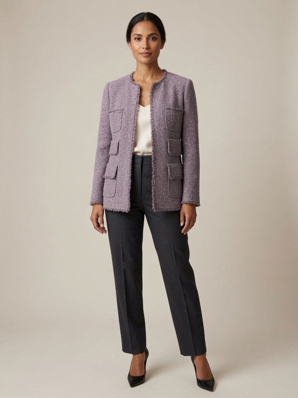 Etcetera Lavender-Mauve Bouclé Jacket